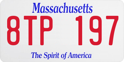 MA license plate 8TP197