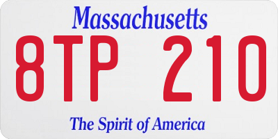 MA license plate 8TP210