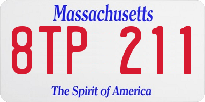 MA license plate 8TP211