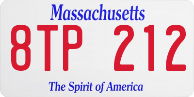MA license plate 8TP212
