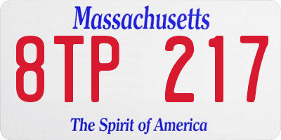 MA license plate 8TP217