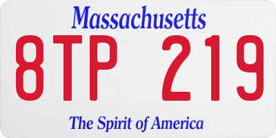 MA license plate 8TP219
