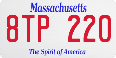 MA license plate 8TP220