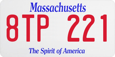 MA license plate 8TP221