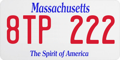MA license plate 8TP222