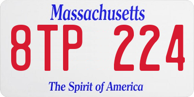 MA license plate 8TP224