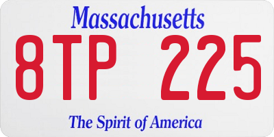 MA license plate 8TP225