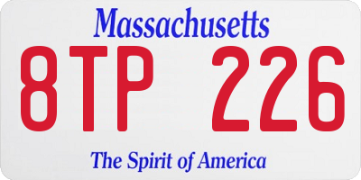 MA license plate 8TP226