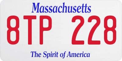 MA license plate 8TP228