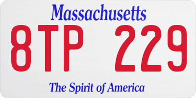 MA license plate 8TP229