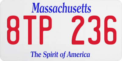 MA license plate 8TP236