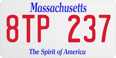 MA license plate 8TP237
