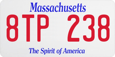 MA license plate 8TP238