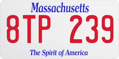 MA license plate 8TP239