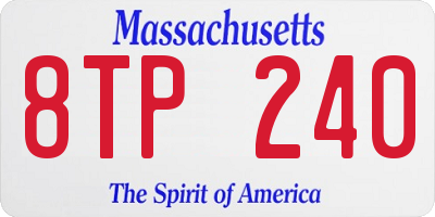 MA license plate 8TP240