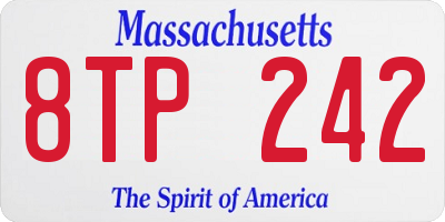 MA license plate 8TP242