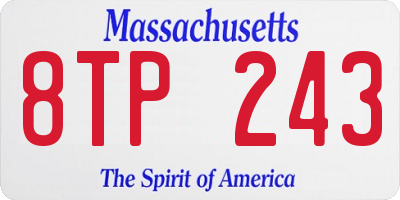 MA license plate 8TP243