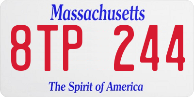 MA license plate 8TP244