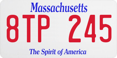 MA license plate 8TP245