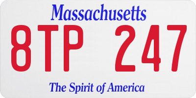 MA license plate 8TP247