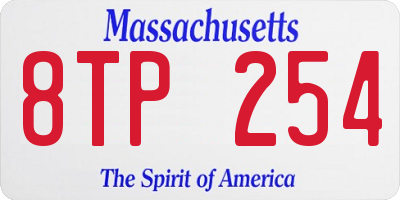 MA license plate 8TP254