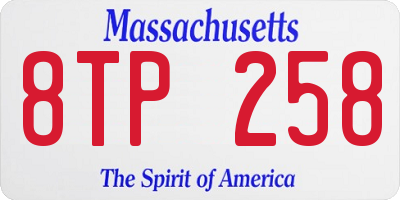 MA license plate 8TP258