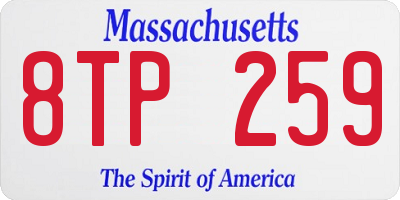 MA license plate 8TP259