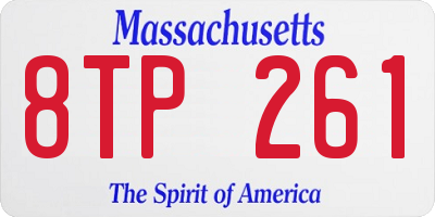 MA license plate 8TP261