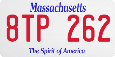 MA license plate 8TP262