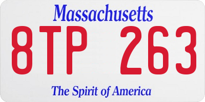 MA license plate 8TP263