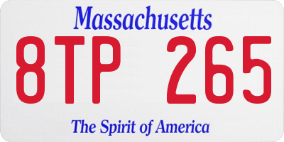 MA license plate 8TP265