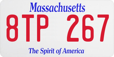 MA license plate 8TP267