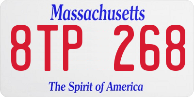 MA license plate 8TP268