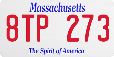 MA license plate 8TP273
