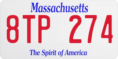 MA license plate 8TP274