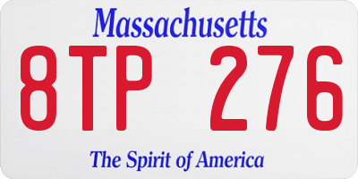 MA license plate 8TP276