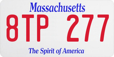 MA license plate 8TP277
