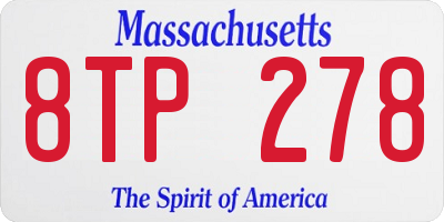 MA license plate 8TP278