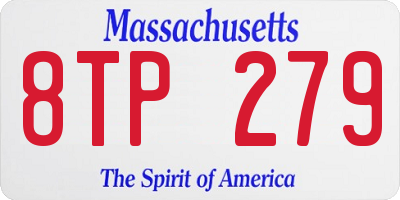 MA license plate 8TP279