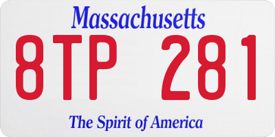 MA license plate 8TP281