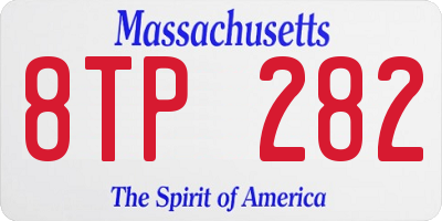 MA license plate 8TP282