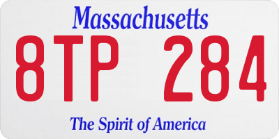 MA license plate 8TP284