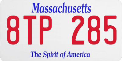 MA license plate 8TP285
