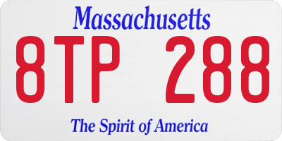 MA license plate 8TP288