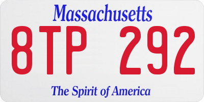 MA license plate 8TP292