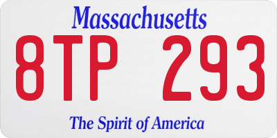 MA license plate 8TP293