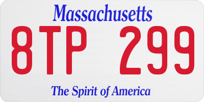 MA license plate 8TP299