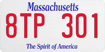 MA license plate 8TP301