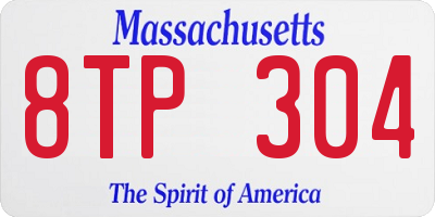 MA license plate 8TP304