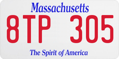 MA license plate 8TP305